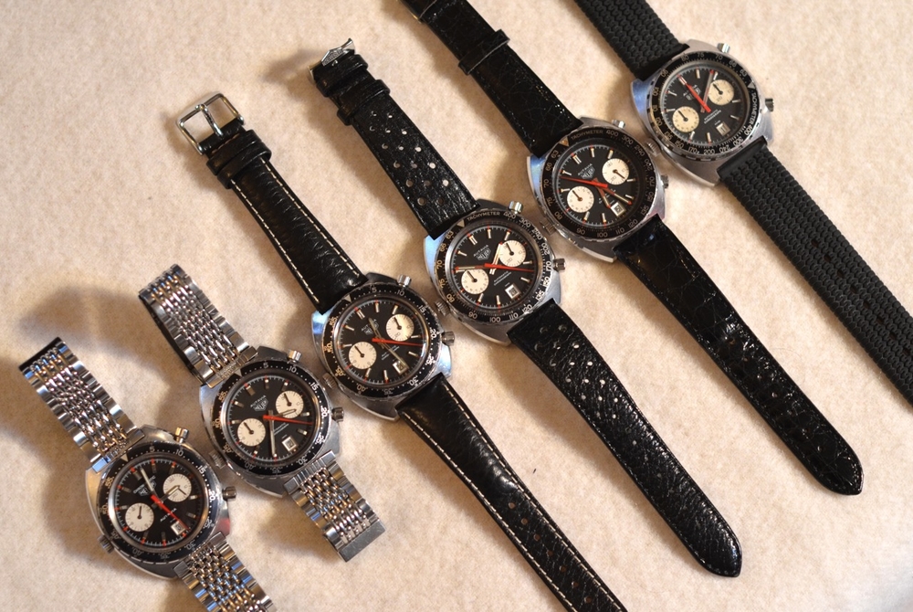 Every reference of the Heuer Autavia automatic with a black dial.