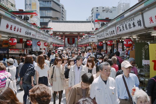 Visitors to Nakamise, one of the oldest shopping centers in Japan.