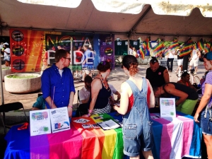 Board members Brian and Jess at the NOVA Pride booth at the 2014 Capital Pride Festival