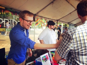 Board members Brian and Kyle at the NOVA Pride booth at the 2014 Capital Pride Festival