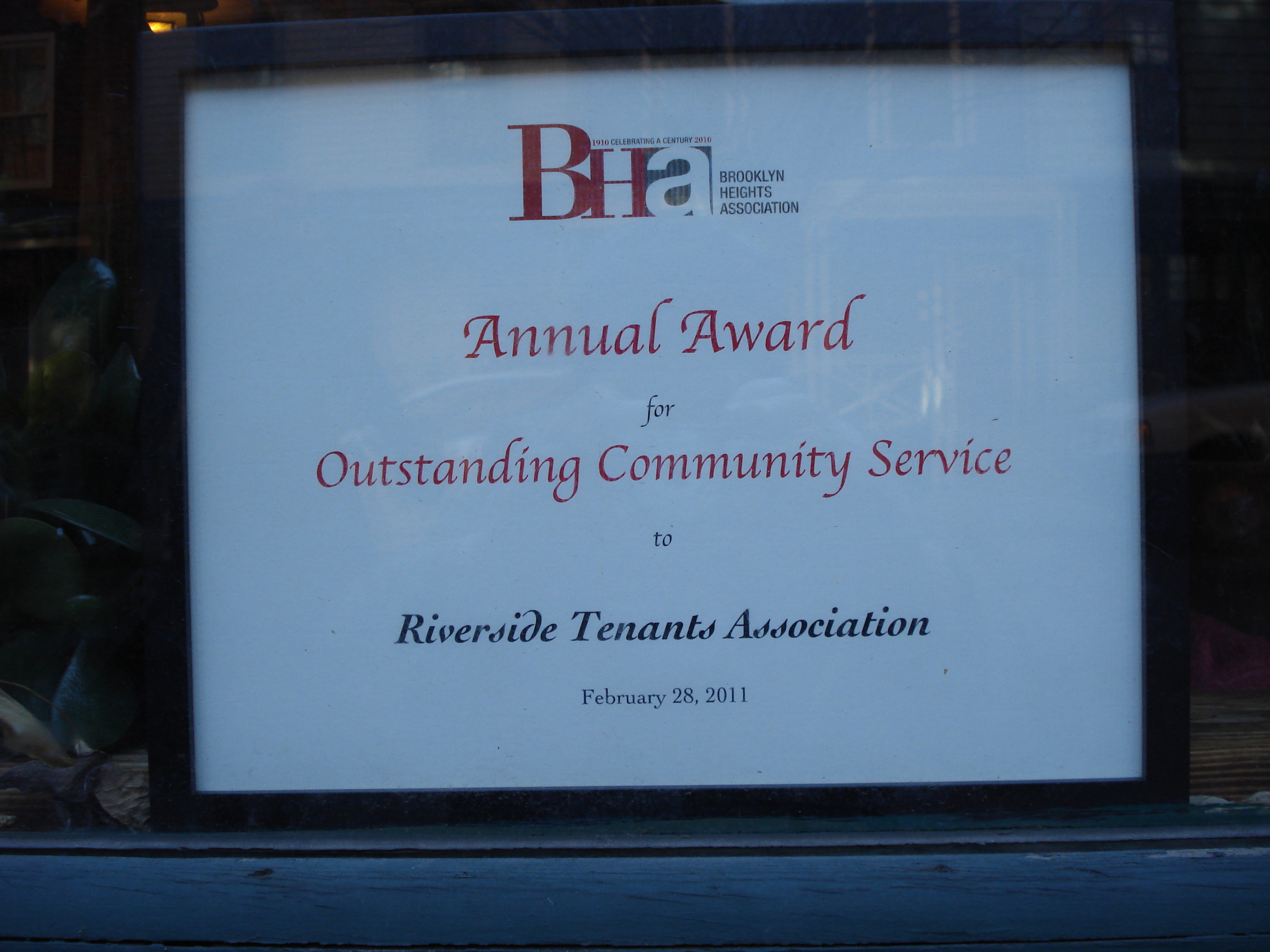 Brooklyn Heights Association Associate Award