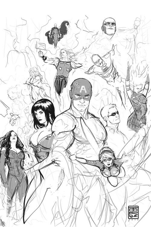 Unfinished Avengers sketches
