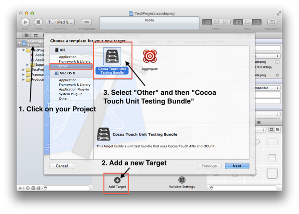Add Unit Tests to Existing Xcode Project