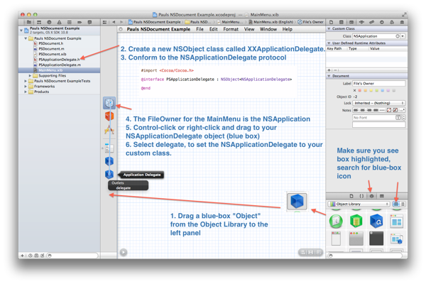 NSApplicationDelegate Example for Document-based Mac OSX apps