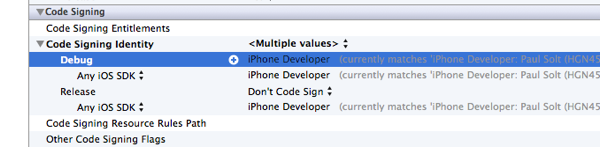 Code signing in Xcode 4