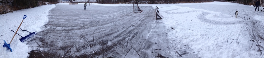Two rinks at Chris and Rian's place in Bear Creek, not far from the original gold strike of 1986.  