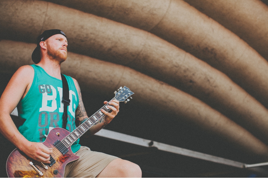 Aaron Brooks performs with The Ghost Inside, a metalcore band from Los Angeles, California, at Vans Warped Tour 2012 in Dallas, Texas.