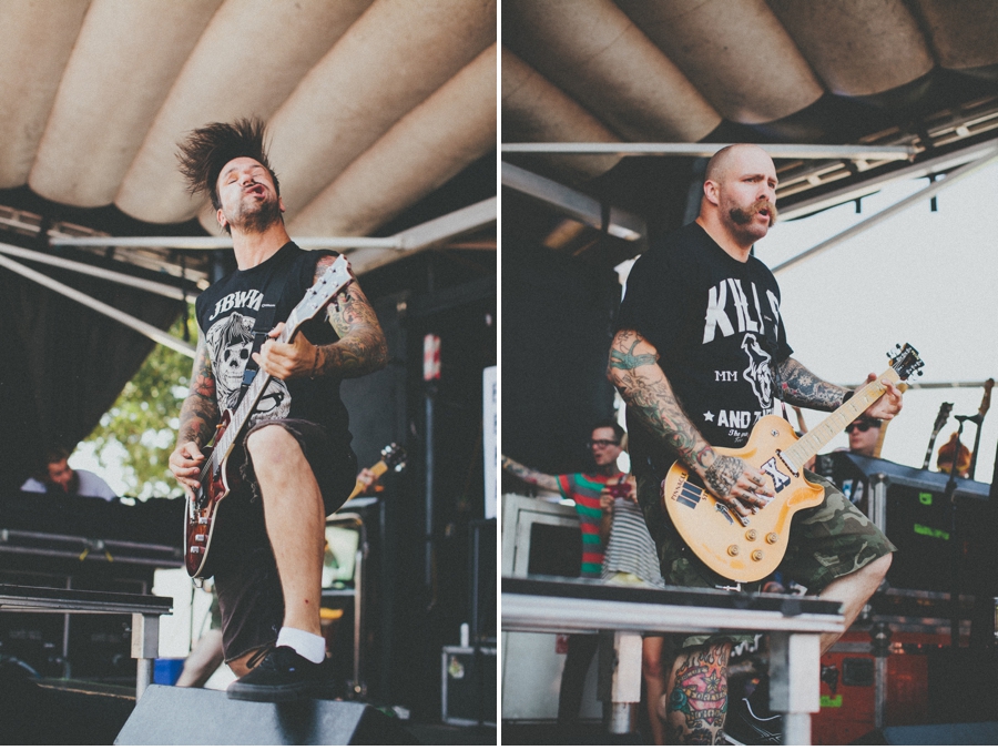 Jordan Buckley and Andy Williams perform with Every Time I Die on the Monster Energy Stage at Vans Warped Tour 2012.