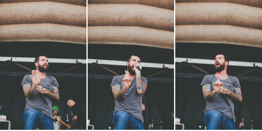 Keith Buckley of Every Time I Die plays on the Monster Energy Stage at Vans Warped Tour 2012 in Dallas, Texas