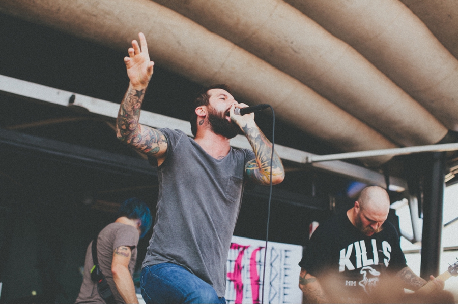 Keith Buckley of Every Time I Die plays on the Monster Energy Stage at Vans Warped Tour 2012 in Dallas, Texas