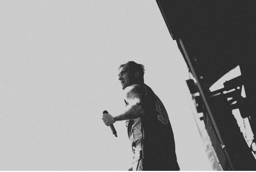 Jordan Pudnik of Florida pop-punk band New Found Glory performs on Vans Warped Tour 2012 in Dallas, Texas.