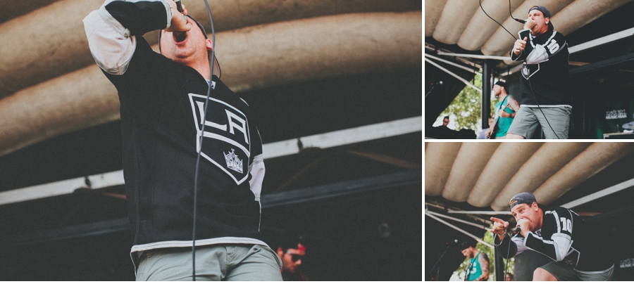 Vigil performs while sweating his ass off in a Mike Richards LA Kings jersey at Vans Warped Tour 2012 in Dallas, Texas.