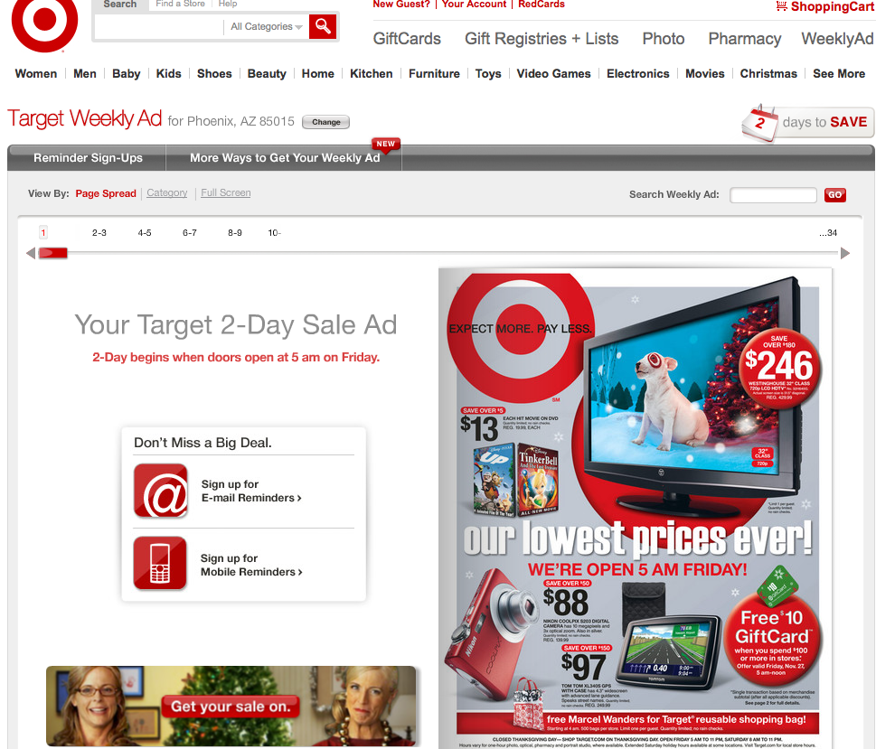 Target Black Friday 2009 Landing Page
