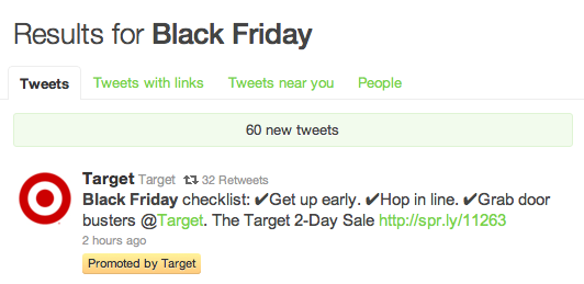 target black friday twitter sponsored ad