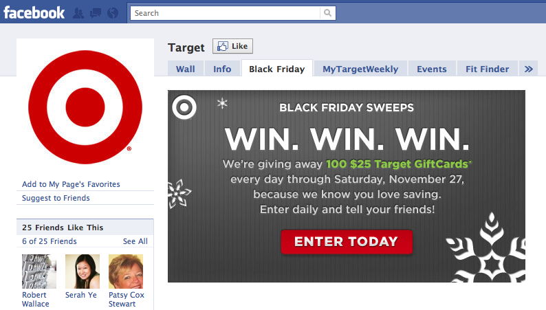 Target Facebook Entry Page - Black Friday