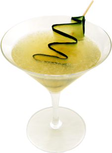 Griffith 1 oz TRU organic garden vodka 1 oz Grand Poppy Aperitive 1 oz freshly squeezed local lemons 1 oz simple syrup 2-3 slices fresh local cucumbers Muddle cucumbers, add rest and shake with ice Strain into martini glass and garnish with a cucumber ribbon