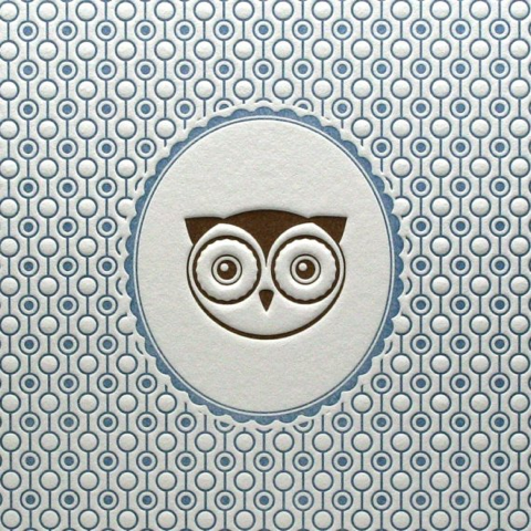 letterpress owl card