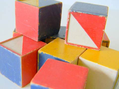 wood blocks with triangle colors