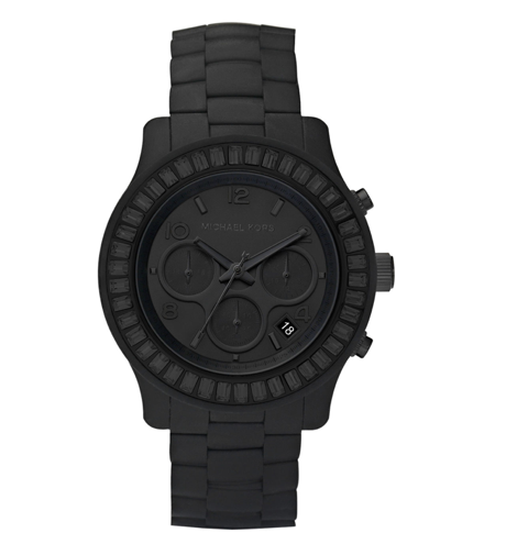 flat black silicone watch