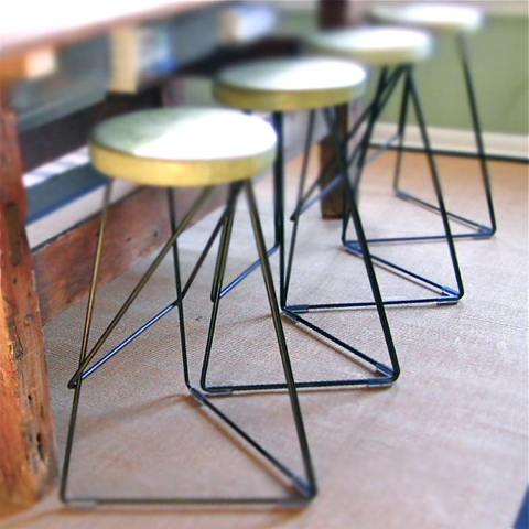 concrete and steel coleman stool