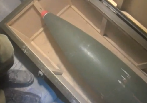 A missile in the shipment intercepted by the IDF in the heart of the Red Sea on Wednesday. Credit: Israel Hayom video screenshot.