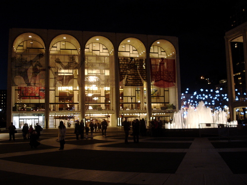 Click photo to download. Caption: Outside the New York Metropolitan Opera House at Lincoln Center in New York City. Credit: Wikimedia Commons.