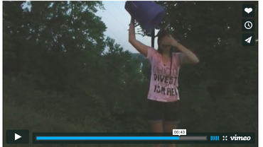 A screenshot of the anti-Israel ALS Ice Bucket Challenge video posted byÂ Ohio University student body president Megan Marzec, who doused herself with blood. Credit: Screenshot.