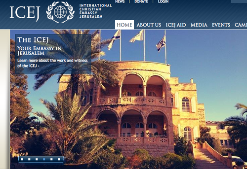 The homepage of theÂ International Christian Embassy Jerusalem website. Credit: ICEJ.