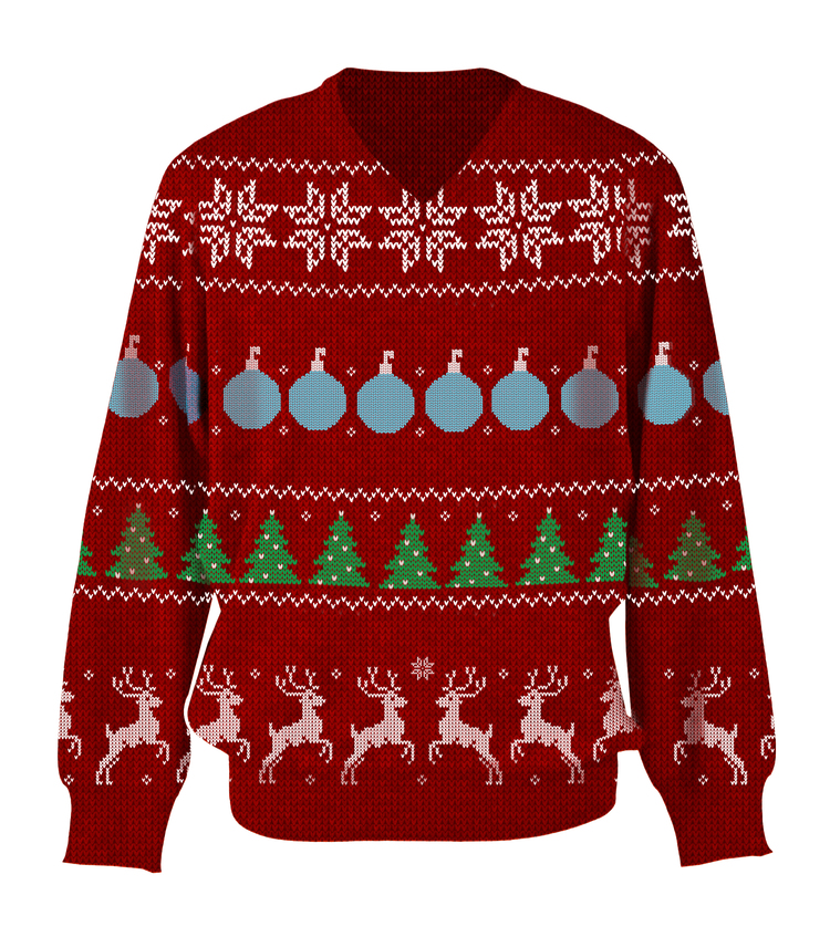 Christmas sweater built using Bigstock images.