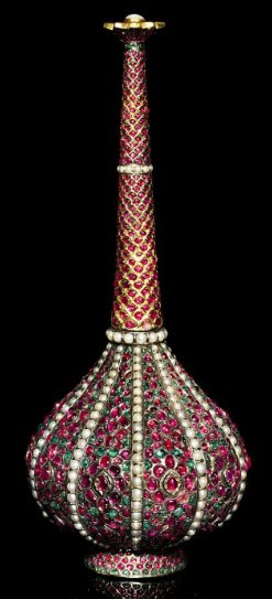 A Mughal gem-set silver and gold rosewater sprinkler. North India, , 17th/18th century. Photo: Christie's