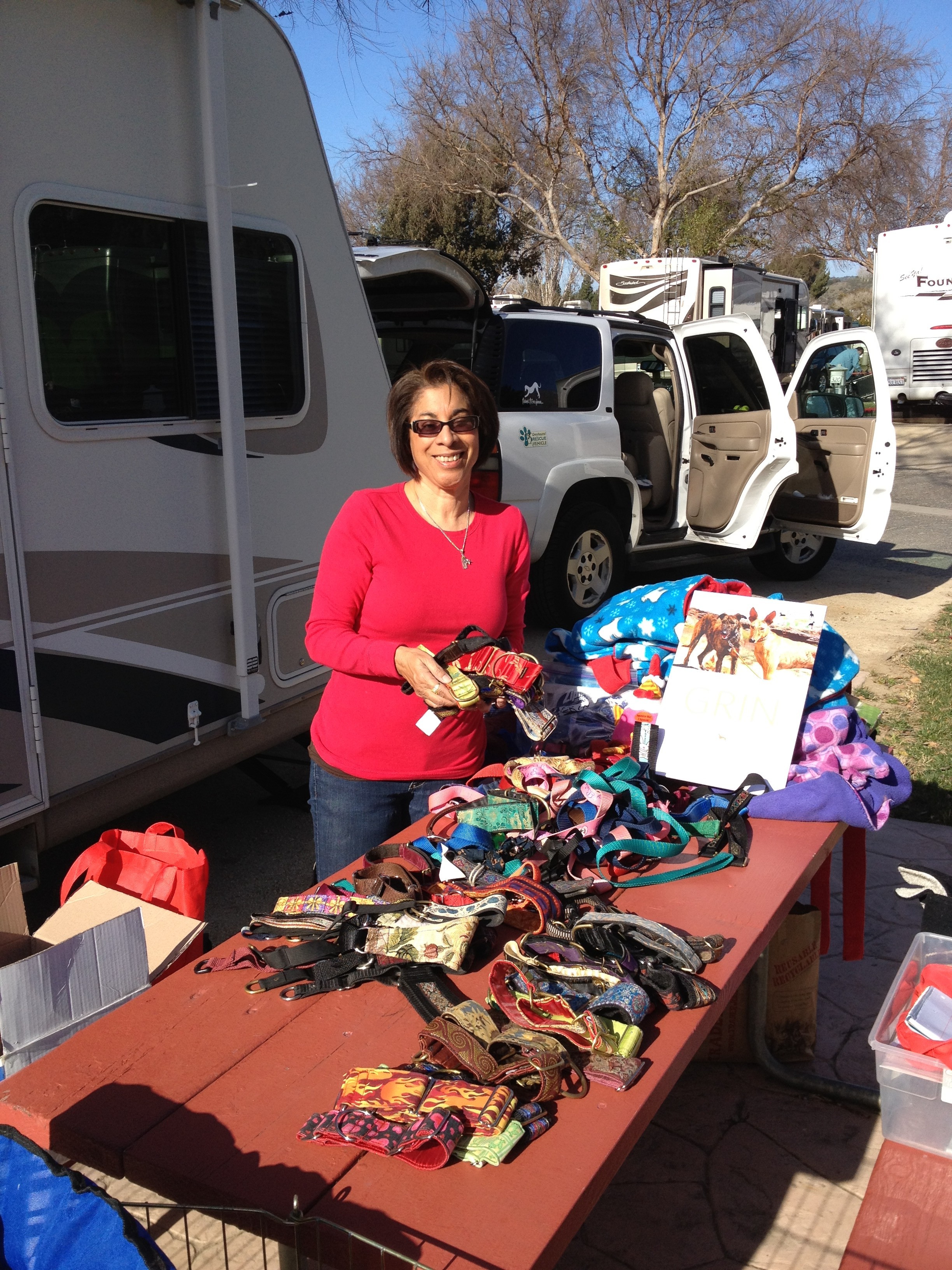 Part of the "loot" our wonderful supporters brought to Solvang for the galgos in Spain!