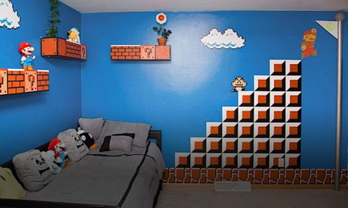 Dad Creates Super Mario Themed Bedroom For Daughter