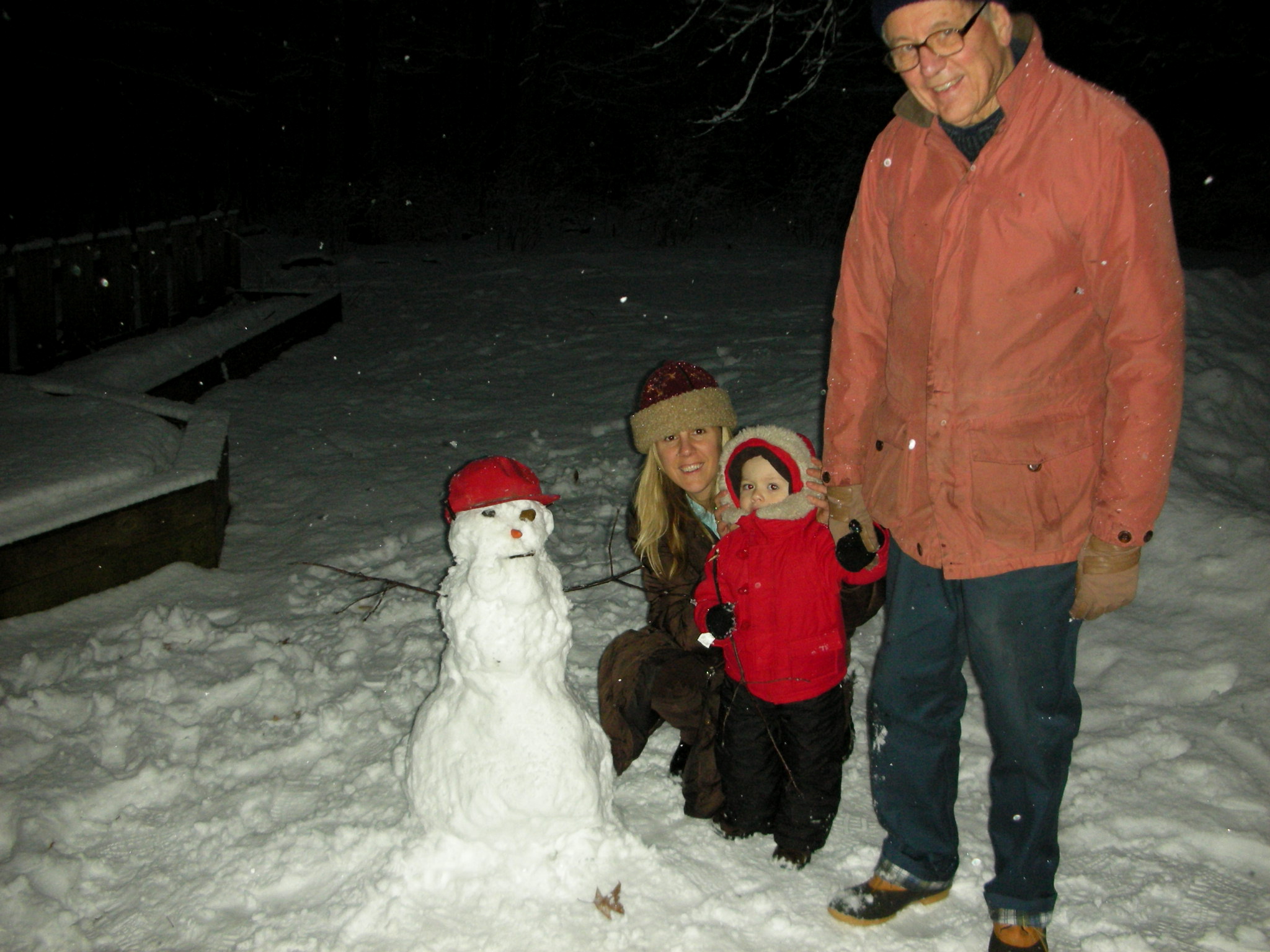 Dylan Building a Snowman with Victoria and Dennis