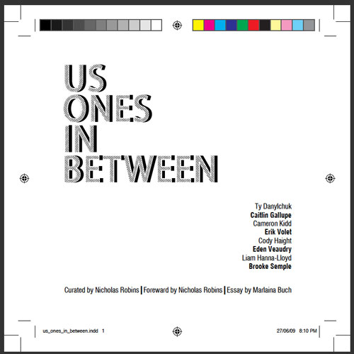 Print Proof for the "Us Ones In Between" title page