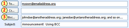 Screenshot showing email address fields