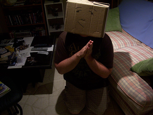 "Boxhead Mea Culpa" from Mr. Boxhead on Flickr.com