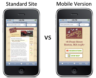 <em>Even if you have an iPhone, standard websites are not as user-friendly as mobile sites.</em>