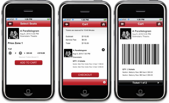 CloudTix allows a venue's patrons to select seats and purchase tickets with an easy-to-use mobile app