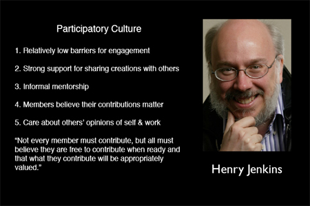 Jenkin's 5 Traits of Participatory Culture. Image from OpenParenthesis.org