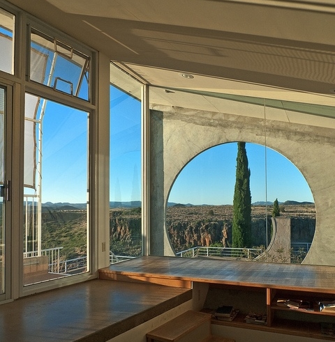 The view from the Sky Suite in Arcosanti, Arizona.