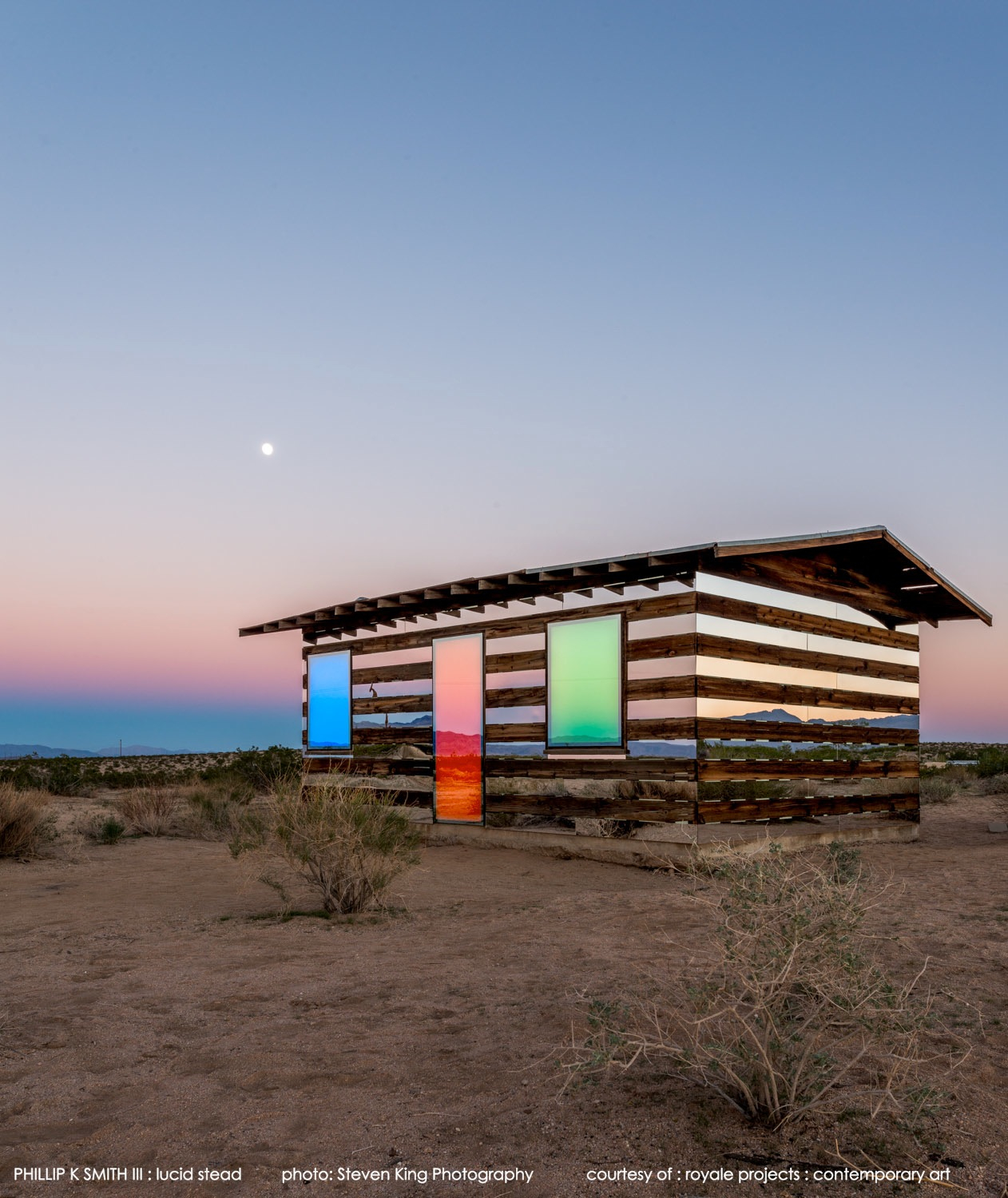 Lucid Stead by Phillip K. Smith III in Joshua Tree, CA. Photo by Steven King Photography.
