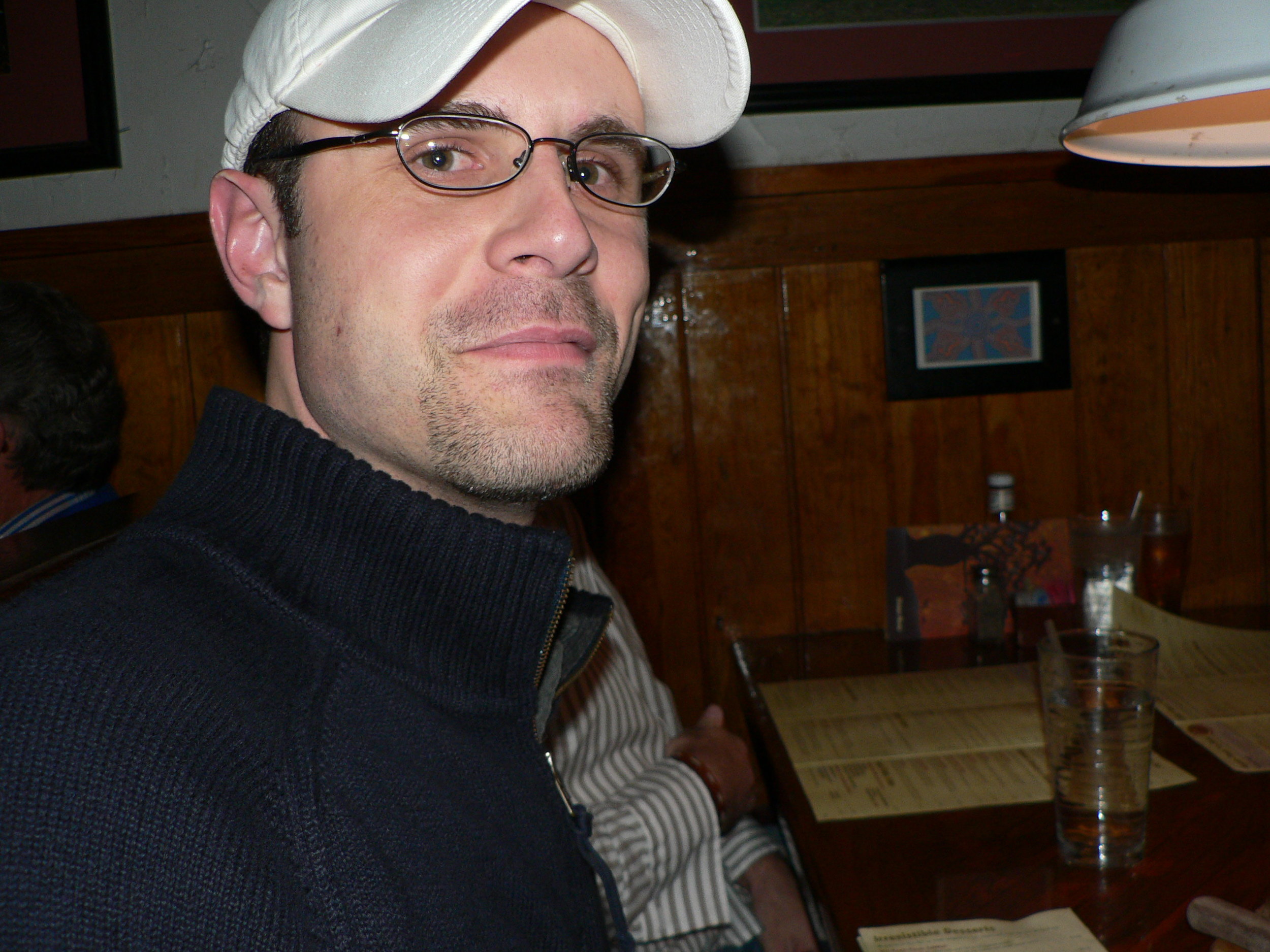 Davin at my 29th Birthday dinner. He was not expecting the sudden Papparazi style camera action!