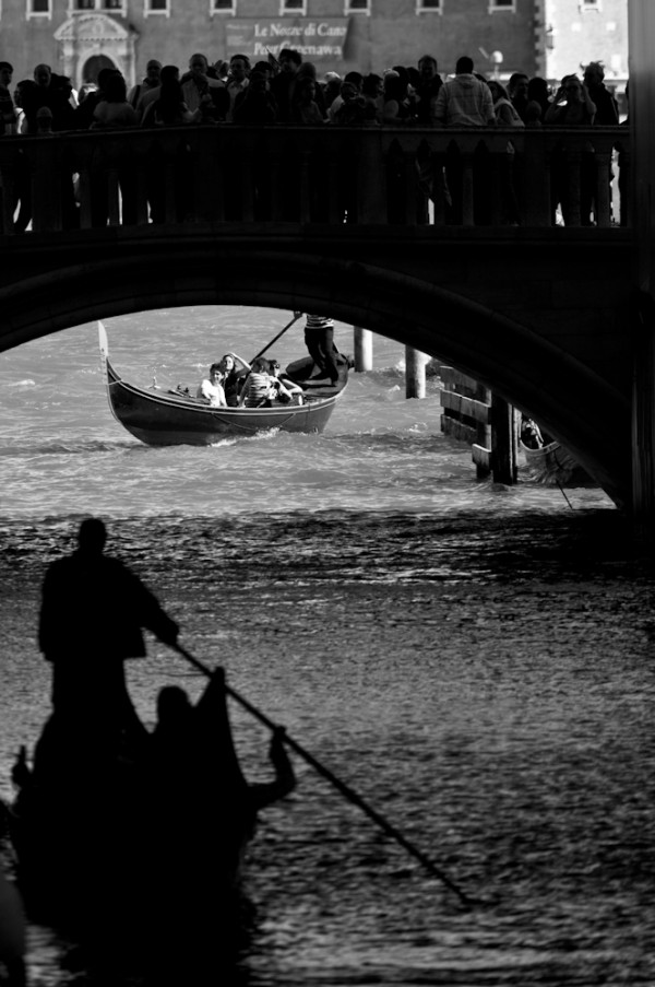 Choppy water Gondola Ride in Venice