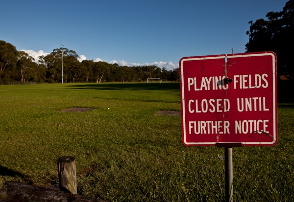 Water Covered Playing Field in Coffs Harbour