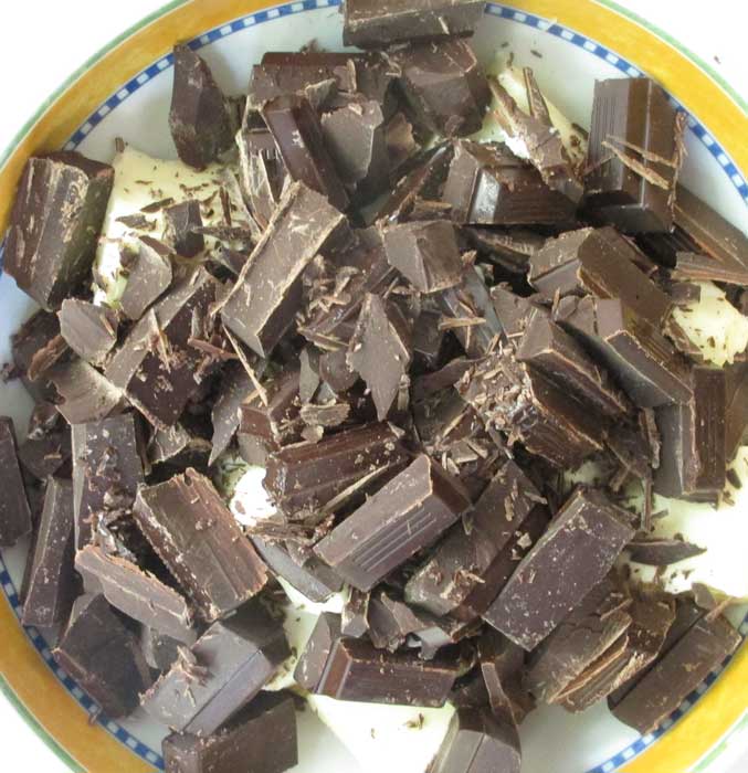 Bittersweet chocolate, chopped and butter