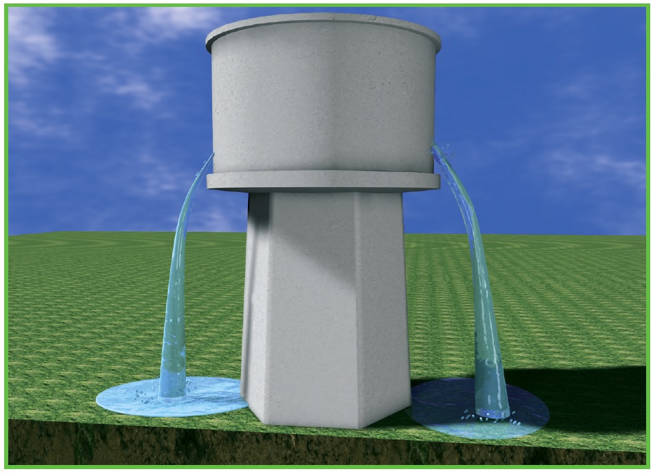 Filled water tanks cannot be accessed from the inside to  apply a waterproofing layer. For an  uninterrupted usage, waterproofing from the outside (negative side) is necessary.