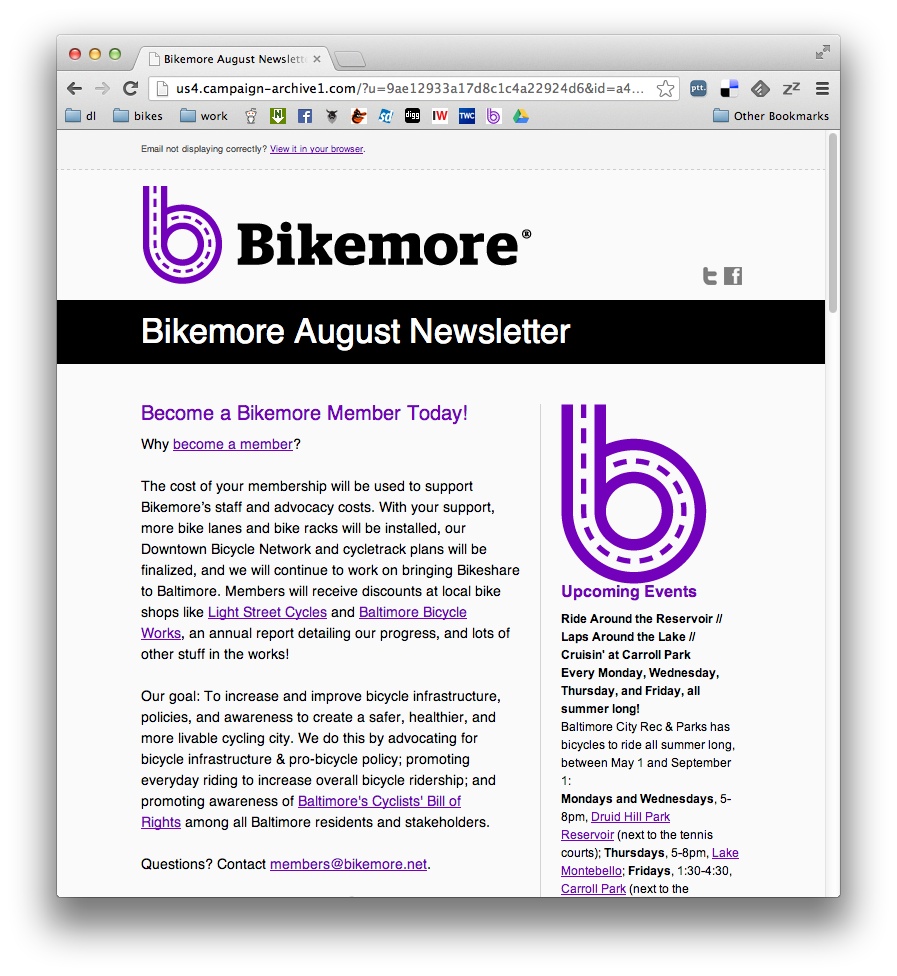 Bikemore August Newsletter