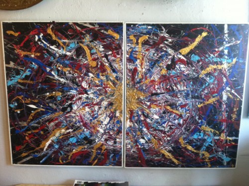 Fabulous Two Piece Vintage Abstract