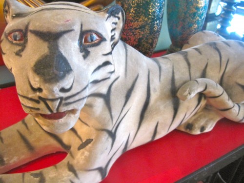 Lounging Tiger Sculpture