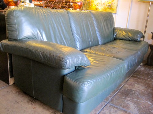 1980s Italian Leather Sofa